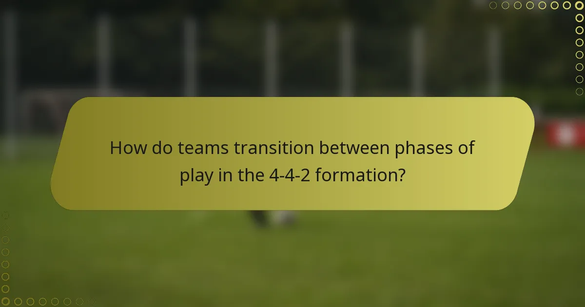 How do teams transition between phases of play in the 4-4-2 formation?